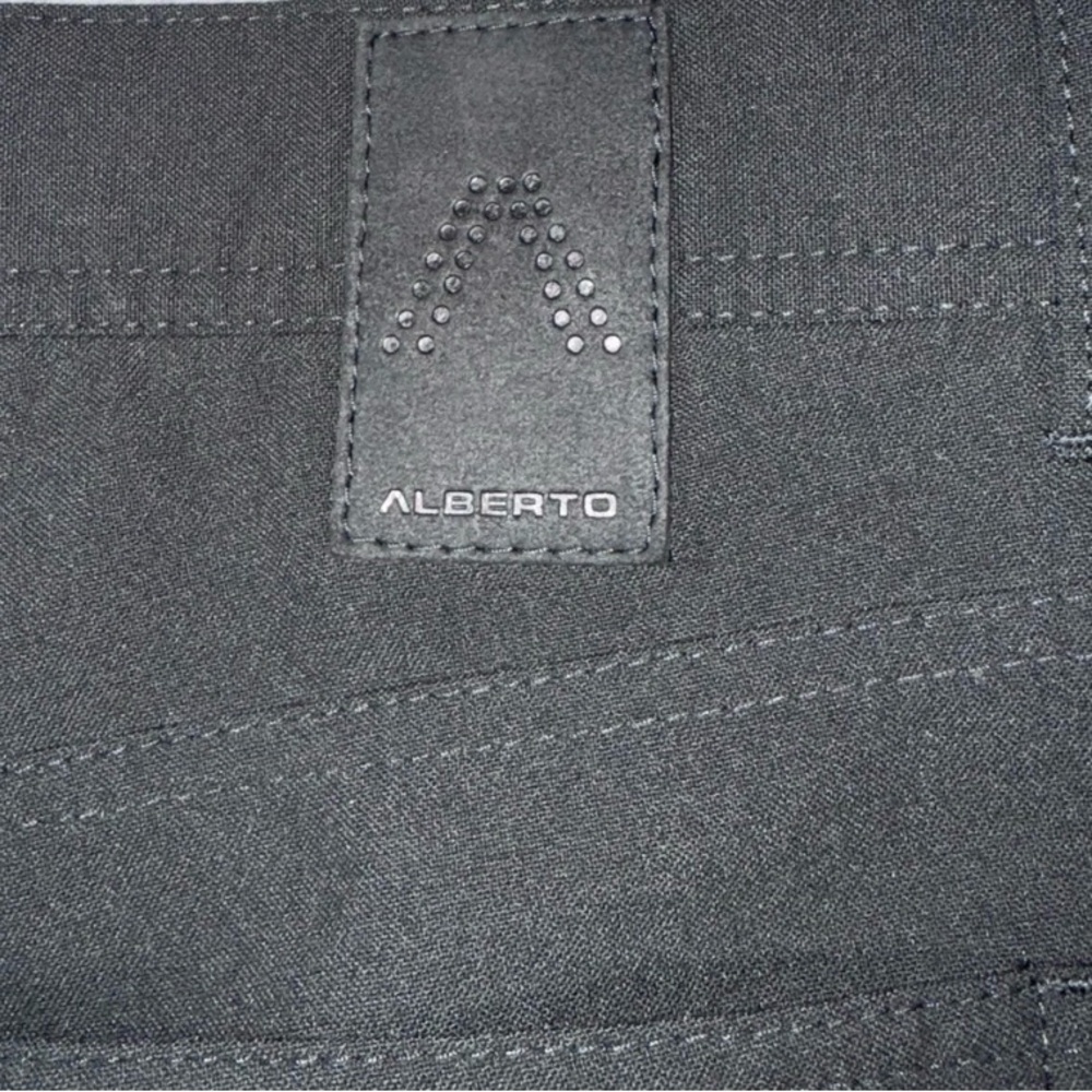Alberto Modern Fit Ceramica luxury Dress Pants Men 38x34 Black Straight Leg hem - Picture 4 of 6